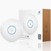 Ubiquiti UniFi U6-LR WiFi 6 Long-Range Access Point - white cylindrical ceiling-mounted wireless AP with LED status ring
