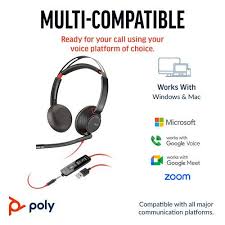 Poly Blackwire 5220 Stereo USB-C Headset +3.5mm Plug +USB-C/A Adapter