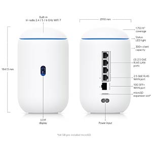UniFi Dream Router 7 (UDR 7) front and back view