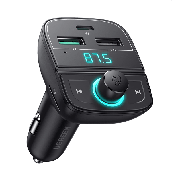 UGREEN Bluetooth Car Charger (5.0+PD+QC3.0+USB Flash Drive+TF) (Black)